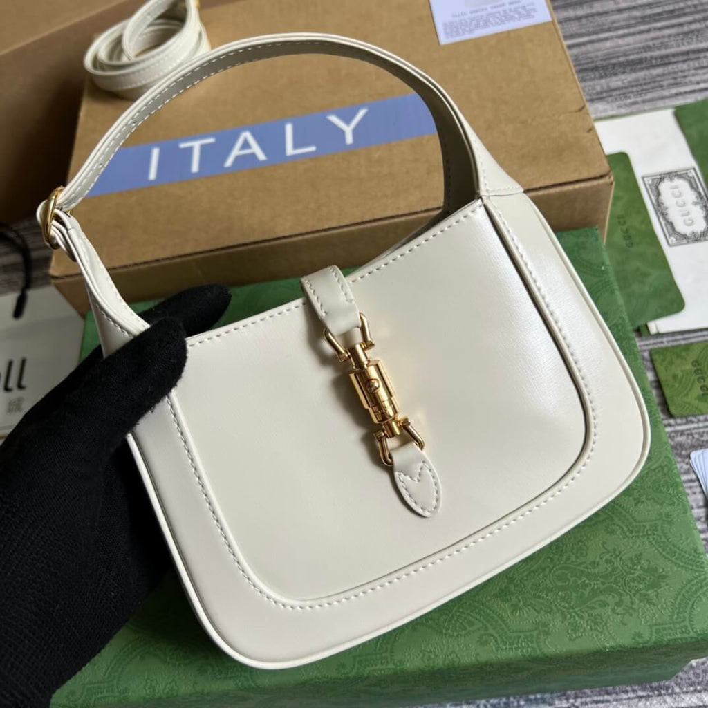 Gucci637091 Handbag subaxillary bag 19cm white cowhide