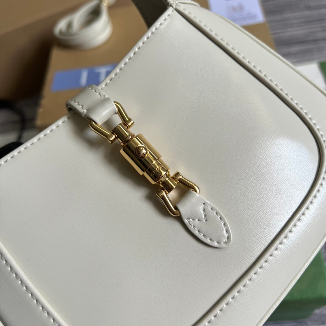 Gucci637091 Handbag subaxillary bag 19cm white cowhide