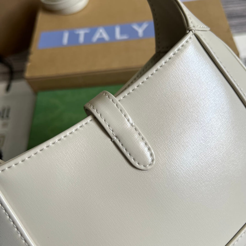 Gucci637091 Handbag subaxillary bag 19cm white cowhide
