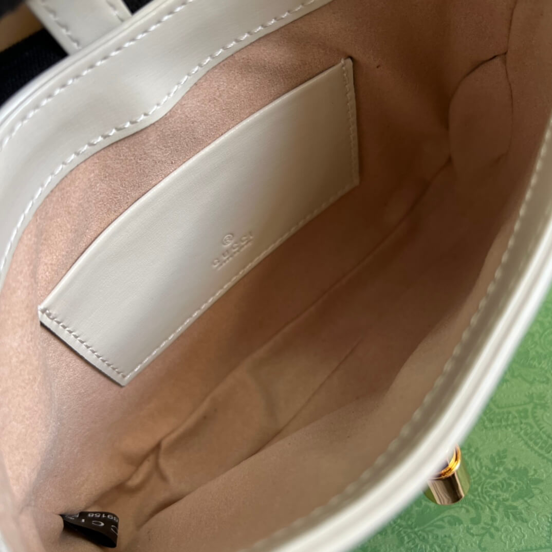 Gucci637091 Handbag subaxillary bag 19cm white cowhide