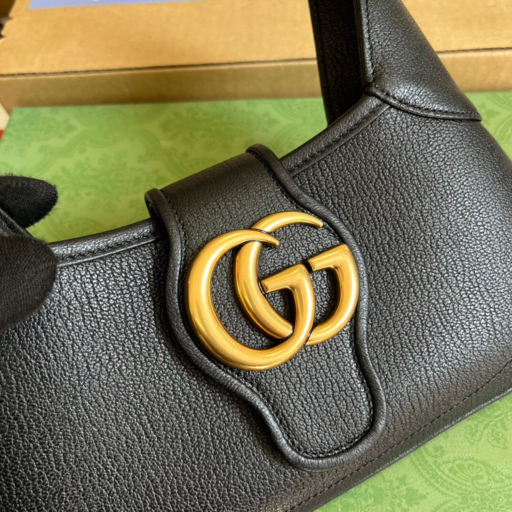 Gucci735106 Aphrodite subaxillary bag 27cm black cowhide