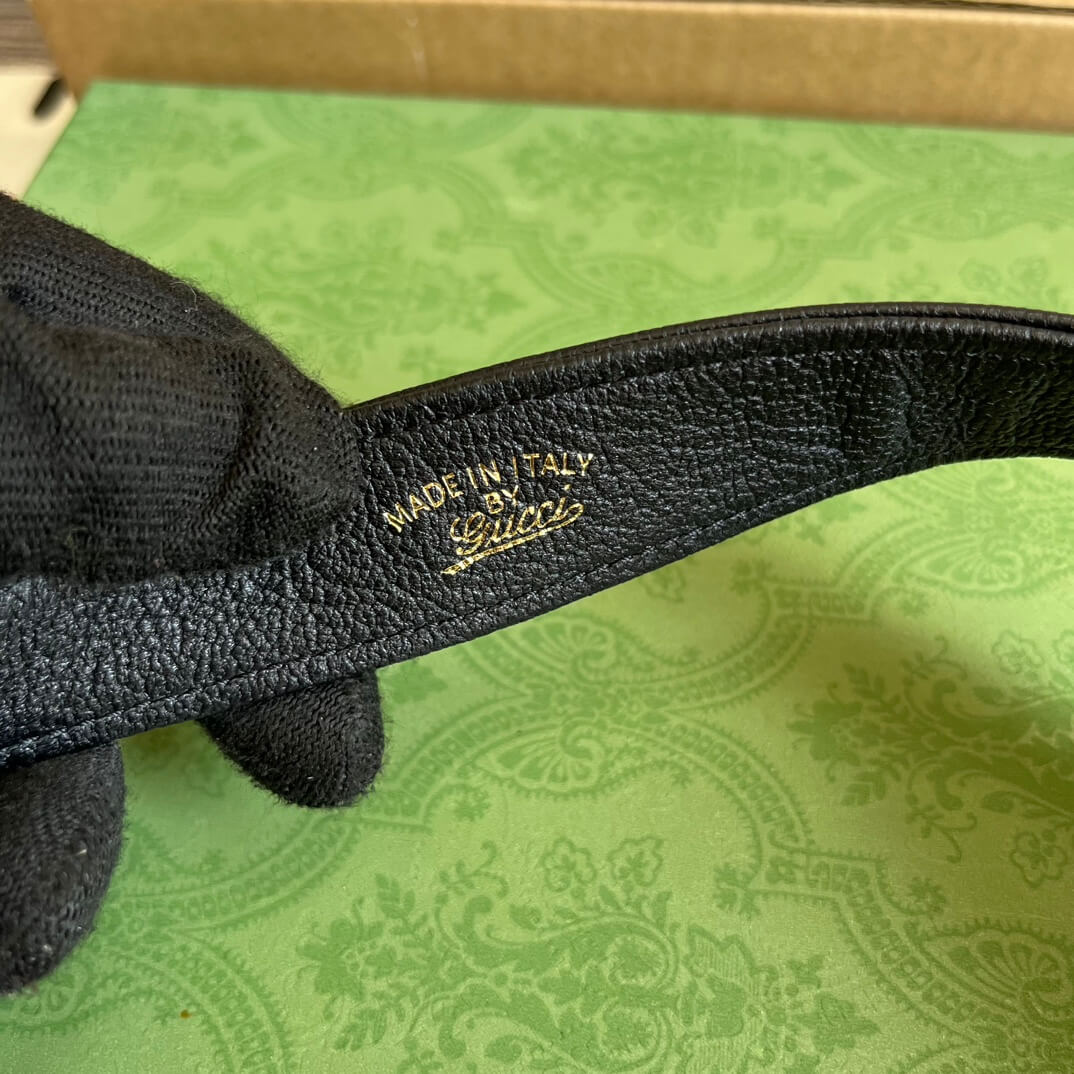 Gucci735106 Aphrodite subaxillary bag 27cm black cowhide