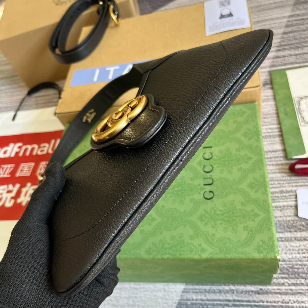 Gucci735106 Aphrodite subaxillary bag 27cm black cowhide