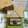 Gucci752002 Horsebit subaxillary bag 21.5cm black cowhide