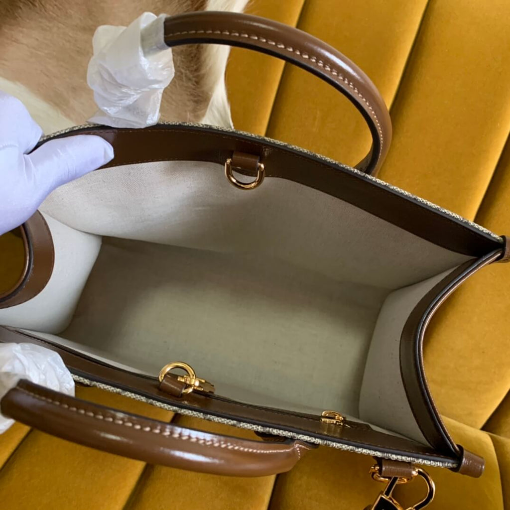 Gucci X Disney small-tote-bag-659983 brown leather handbag