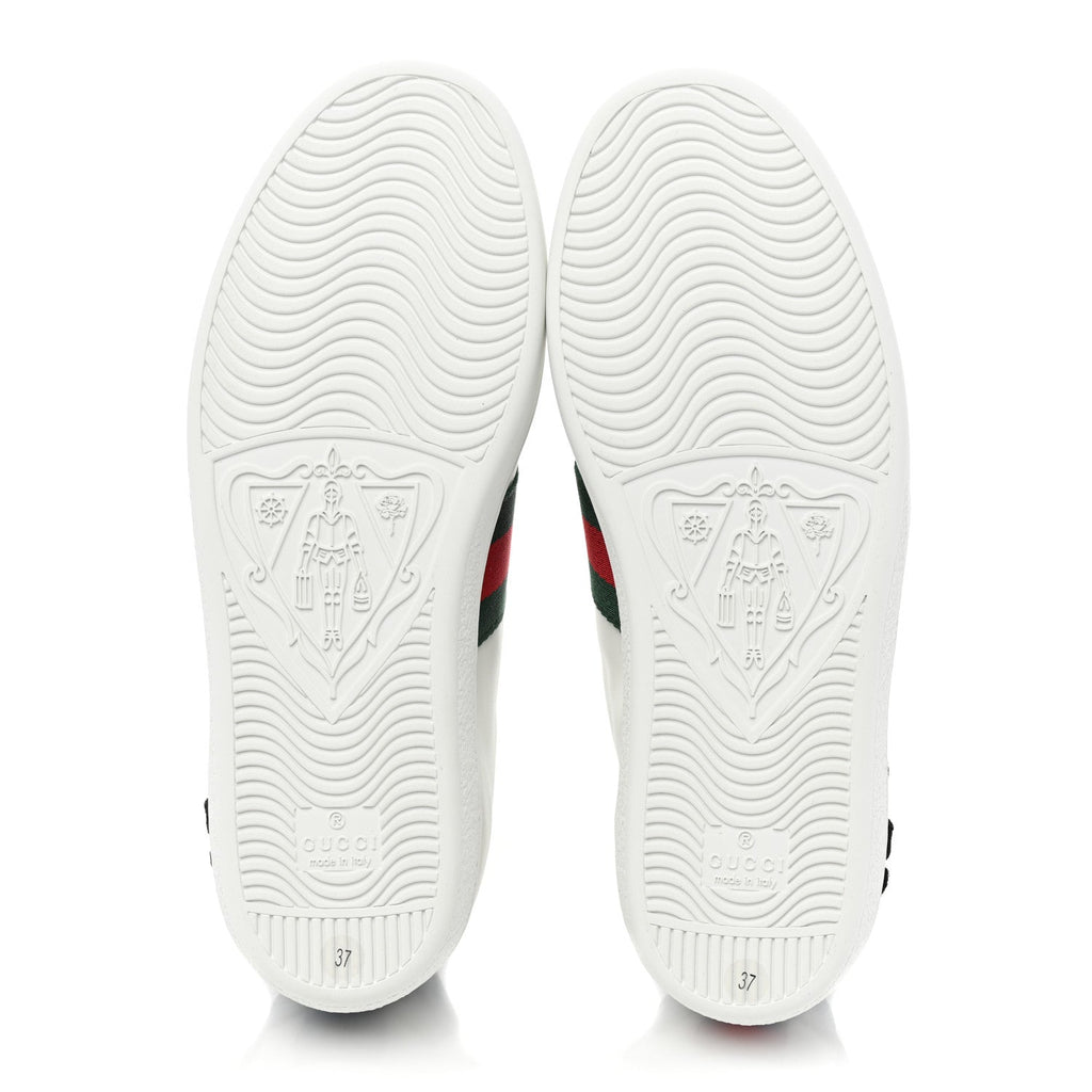 Gucci Calfskin Web Floral Embroidered Womens Ace Sneakers