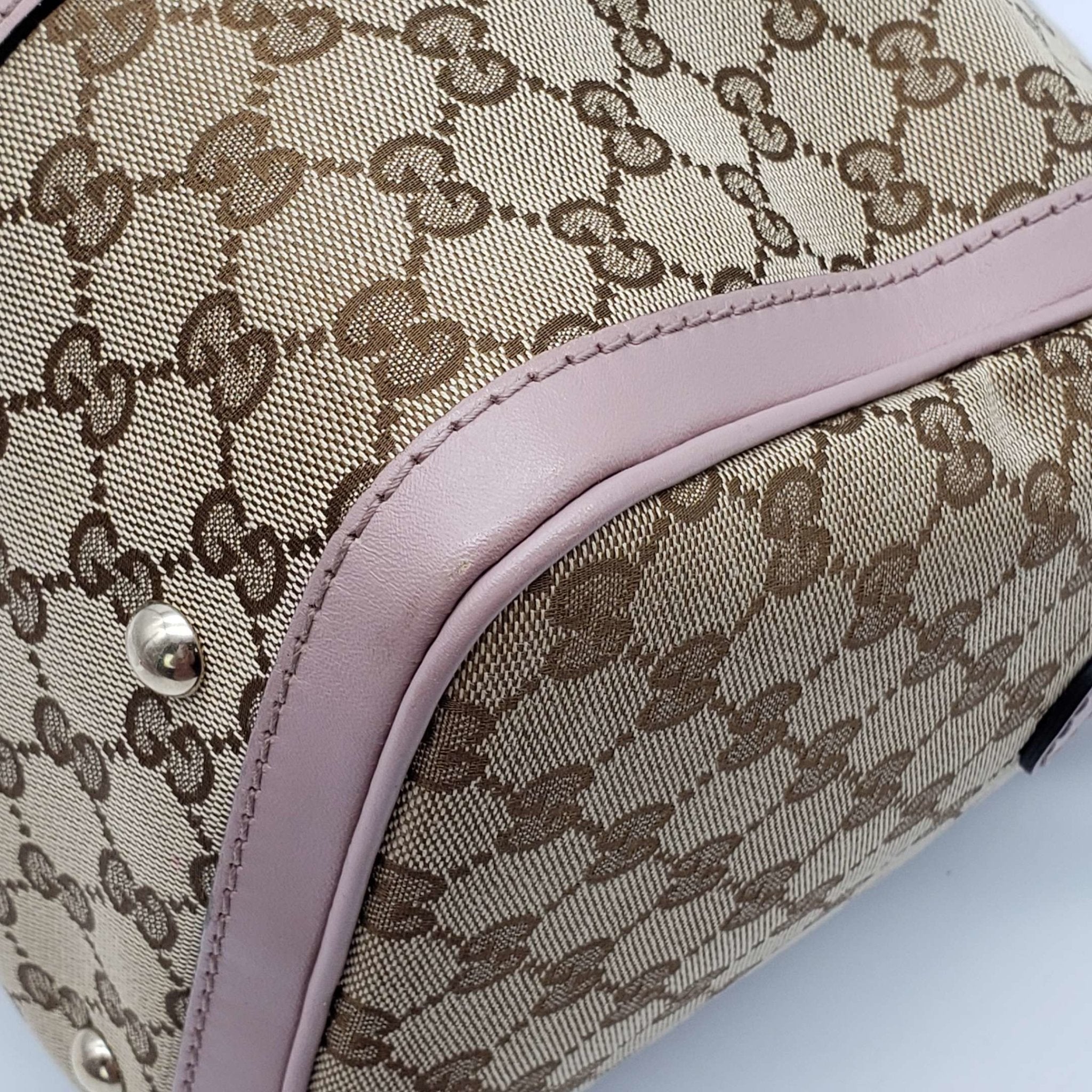Gucci Canvas Vintage MeDiorum Boston Shoulder, Crossbody & Hand Bag
