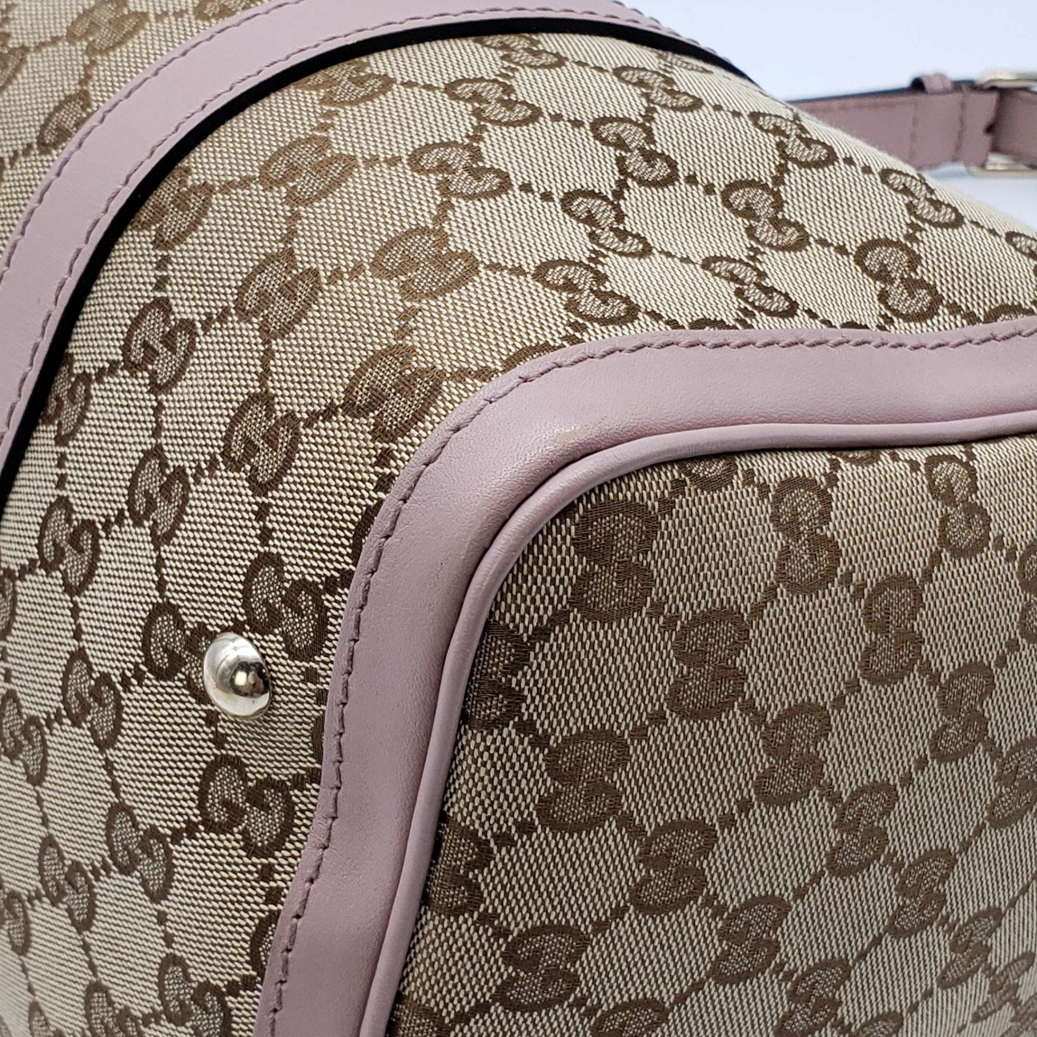 Gucci Canvas Vintage MeDiorum Boston Shoulder, Crossbody & Hand Bag