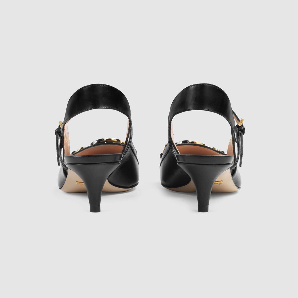 Gucci Decollete Leather Slingback Pump