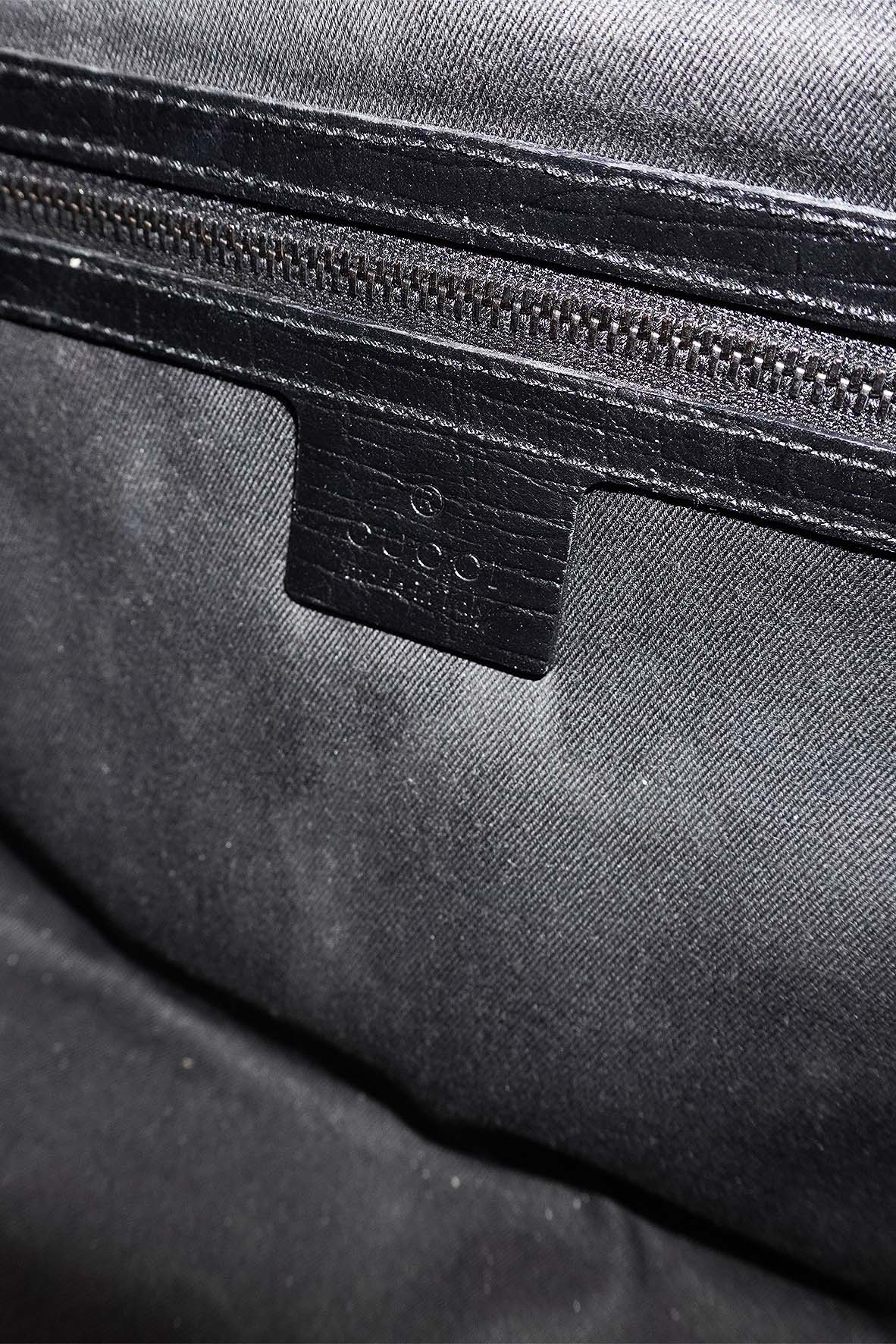 GG Canvas Bamboo Bullet Shoulder Bag Brown Black