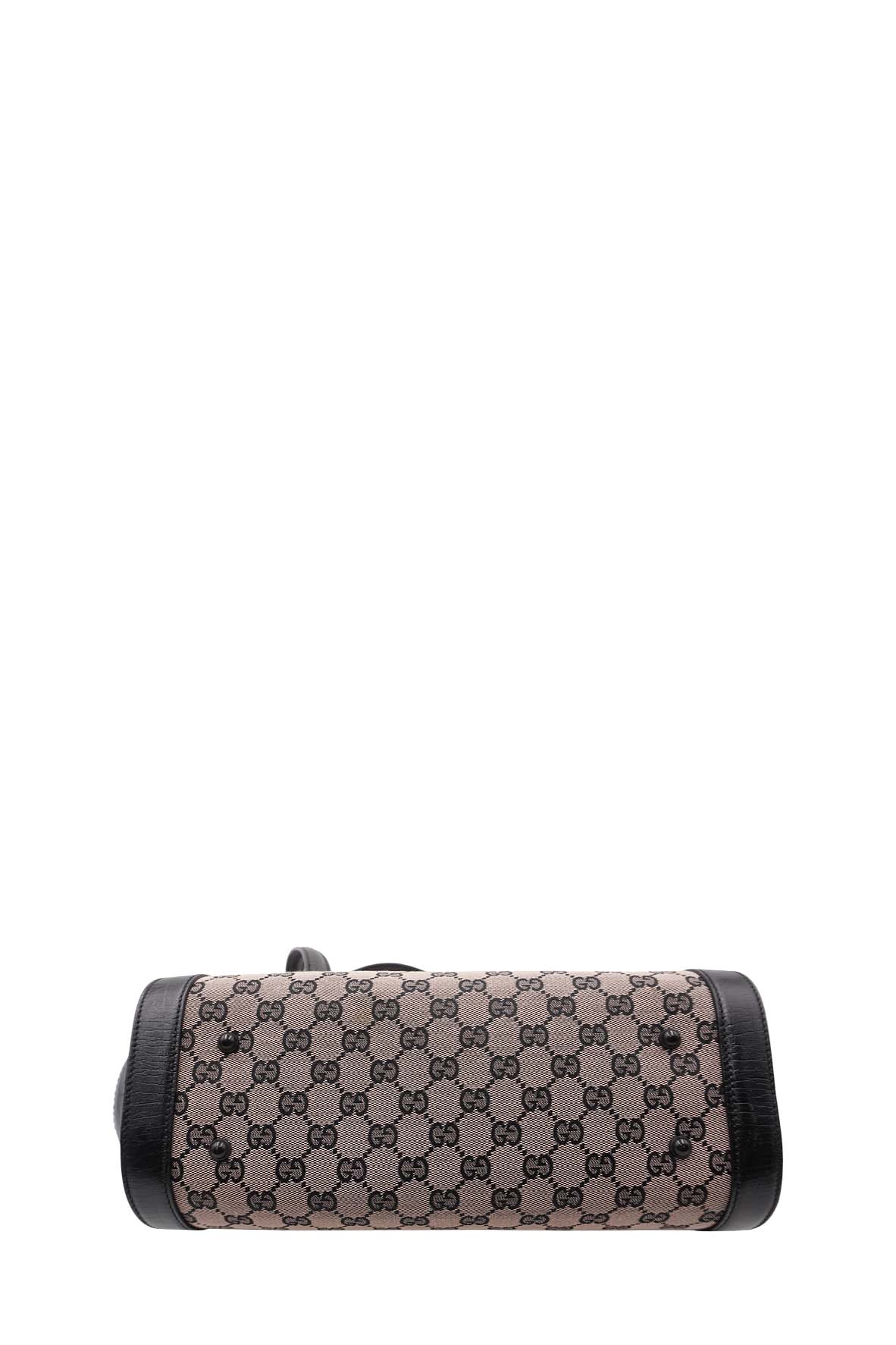 GG Canvas Bamboo Bullet Shoulder Bag Brown Black