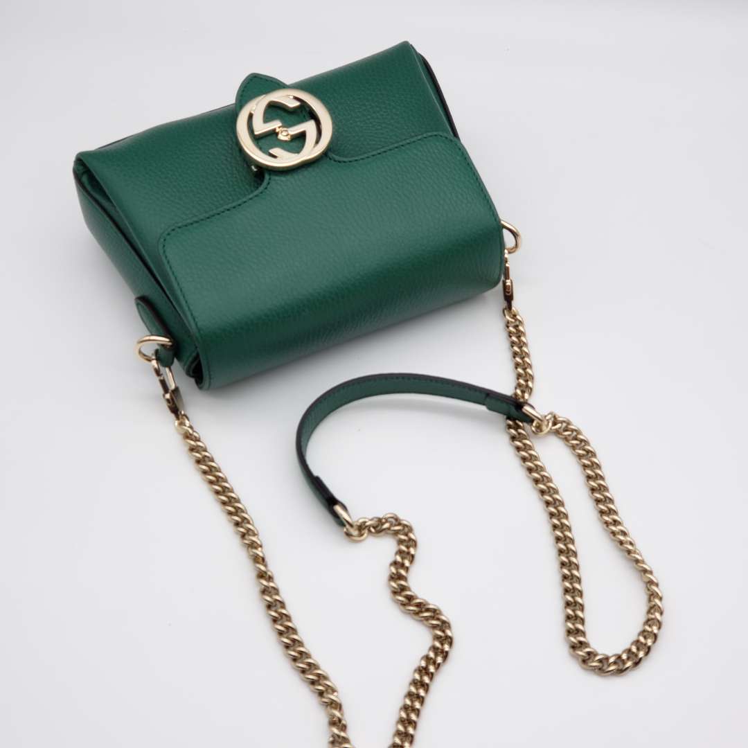 Gucci Gucci Interlocking Green Crossbody and Shoulder Bag
