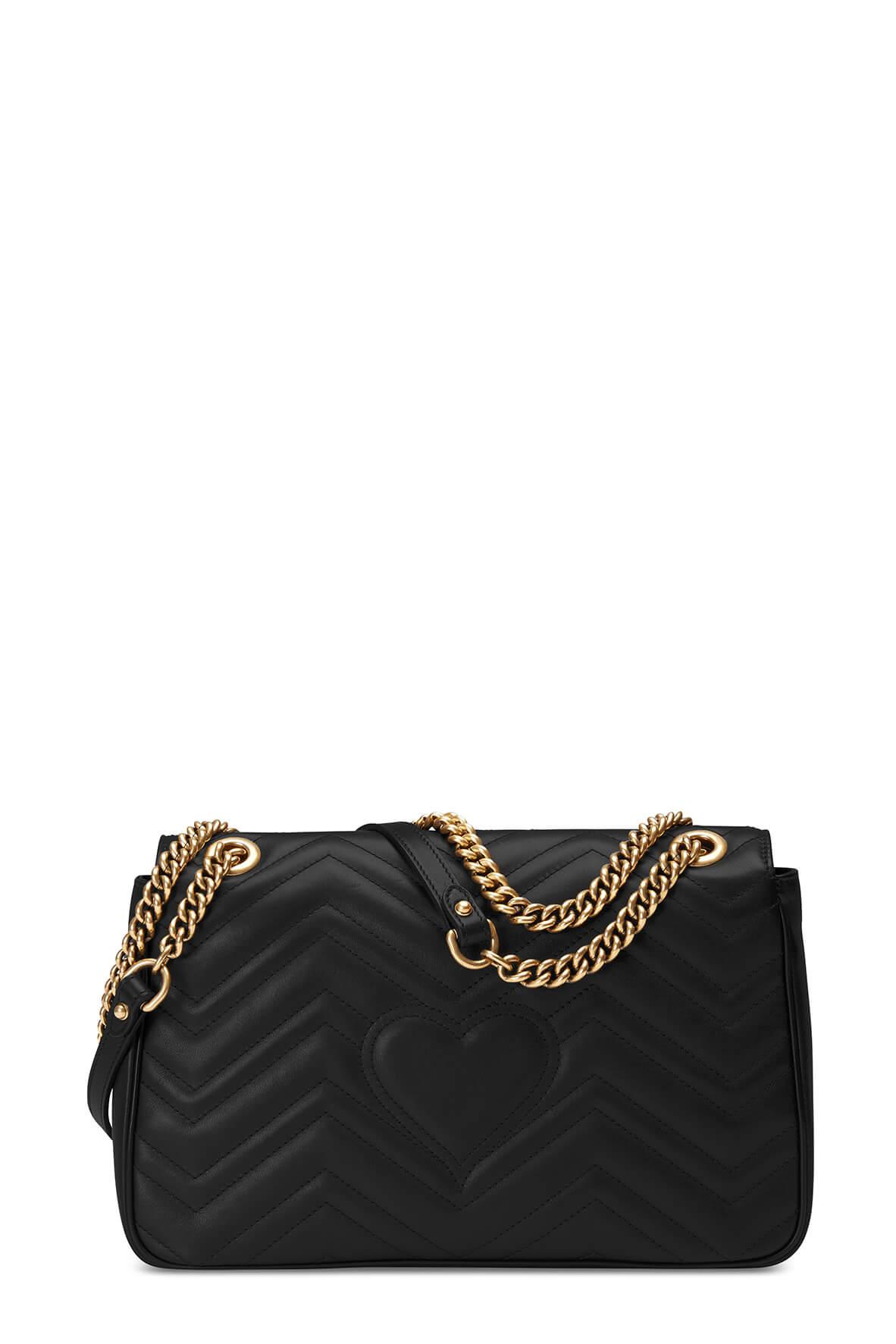 GG Marmont Medium Matelasse Shoulder Bag Black