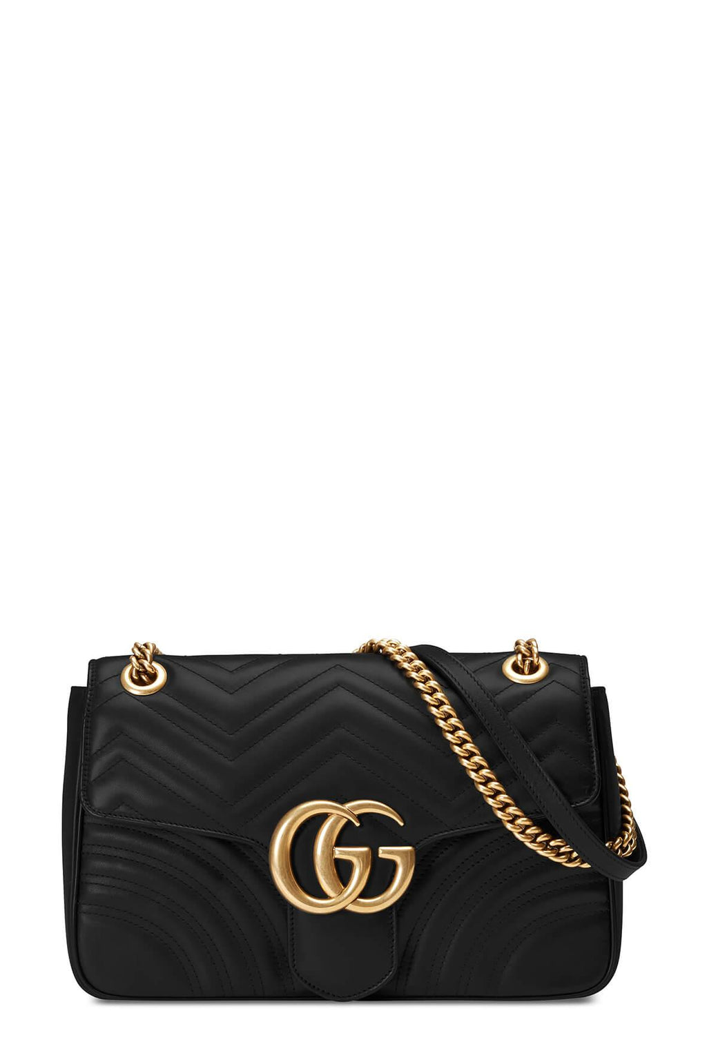 GG Marmont Medium Matelasse Shoulder Bag Black