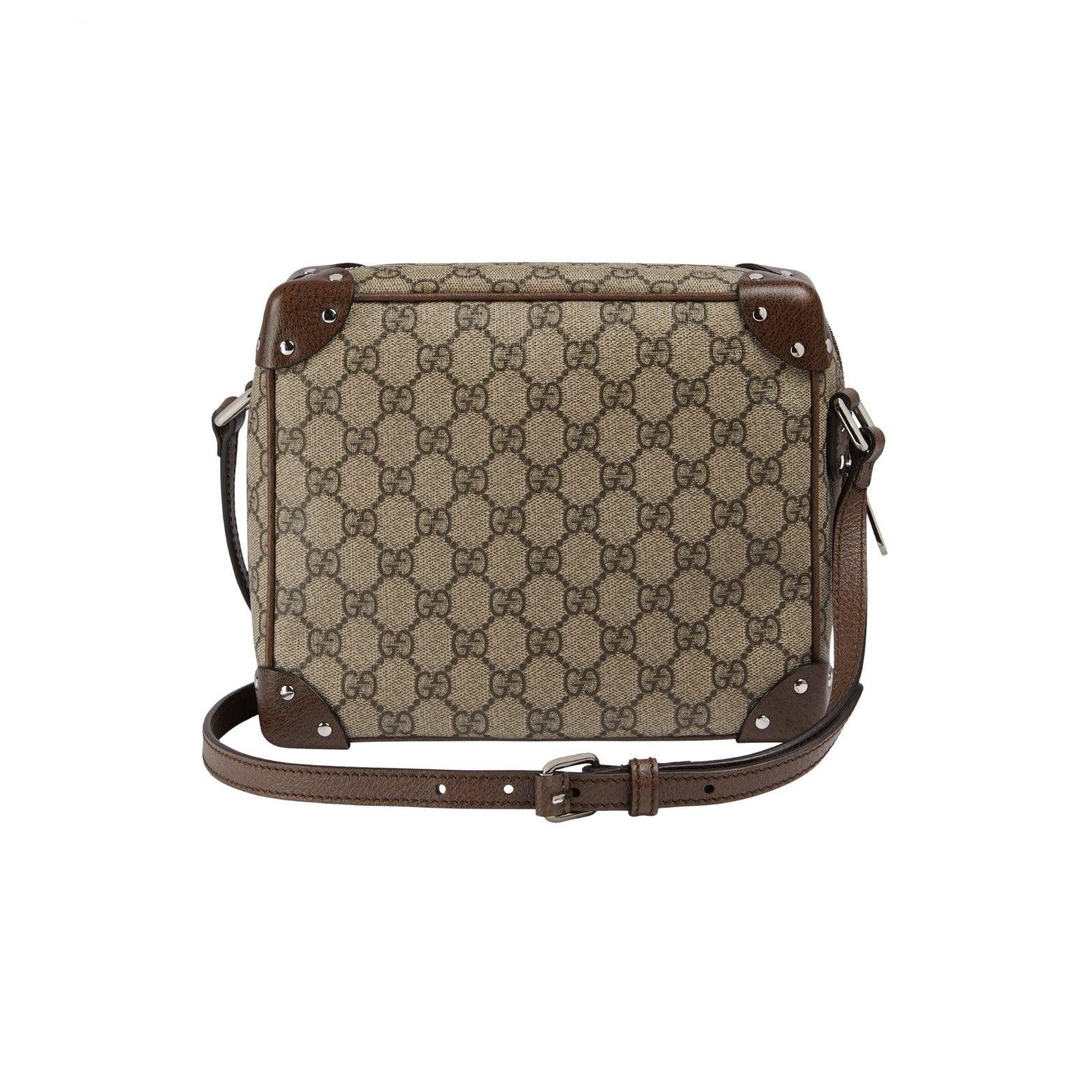 GUCCI GG Shoulder Bag With Leather Details