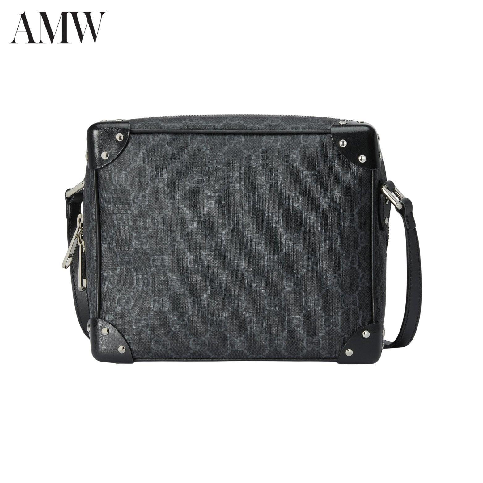 GUCCI GG Shoulder Bag With Leather Details