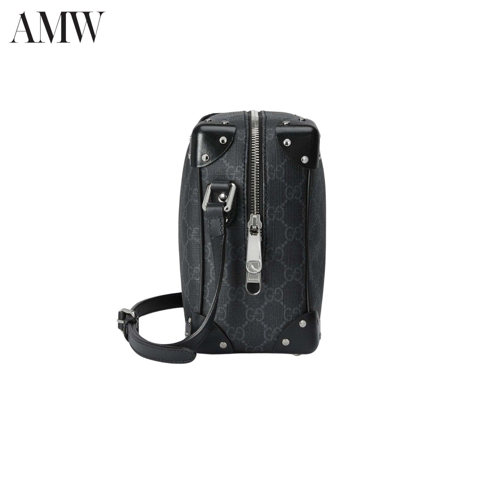 GUCCI GG Shoulder Bag With Leather Details