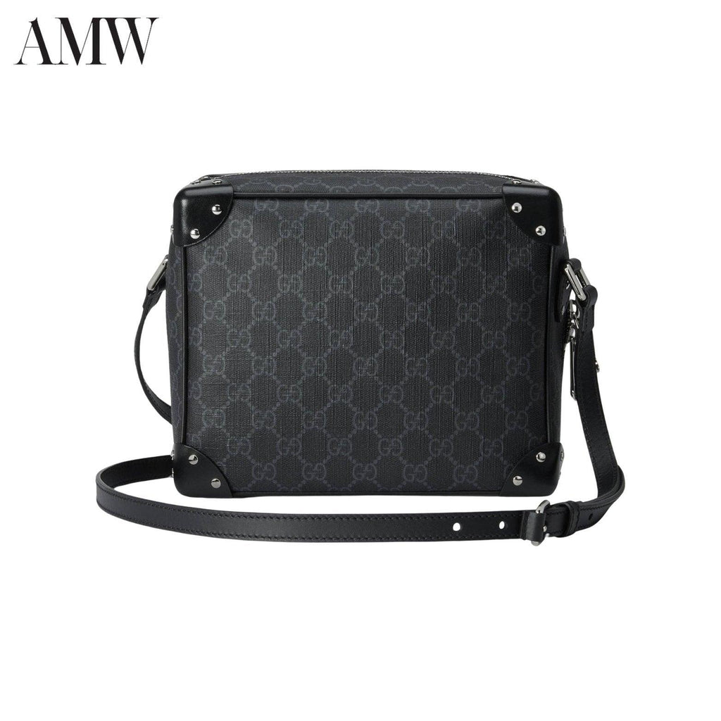 GUCCI GG Shoulder Bag With Leather Details