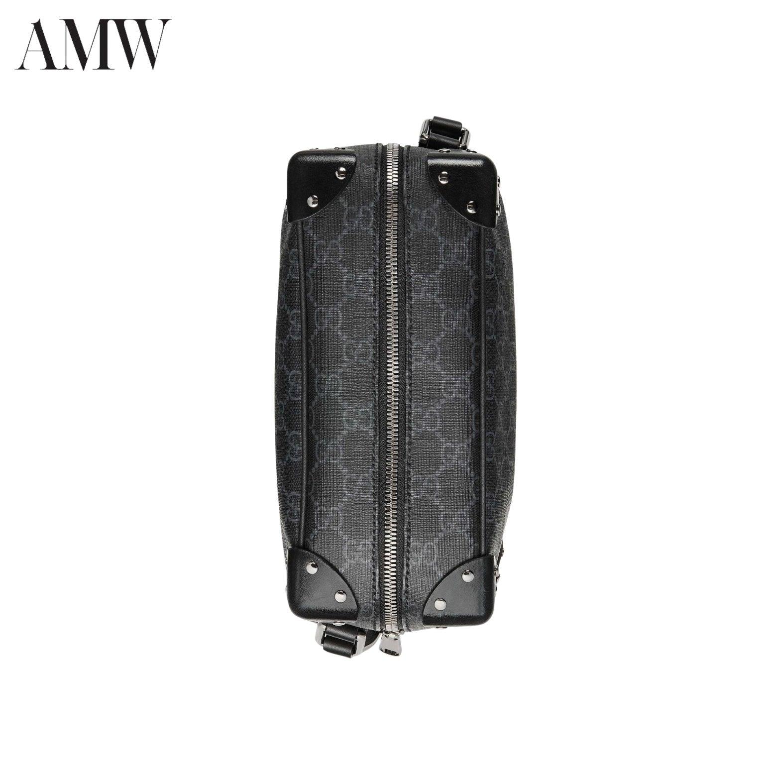 GUCCI GG Shoulder Bag With Leather Details