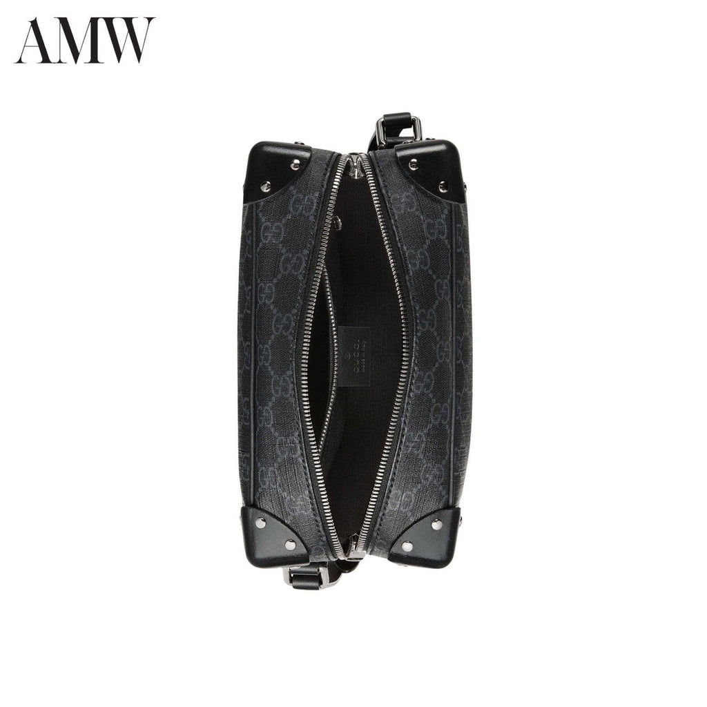 GUCCI GG Shoulder Bag With Leather Details