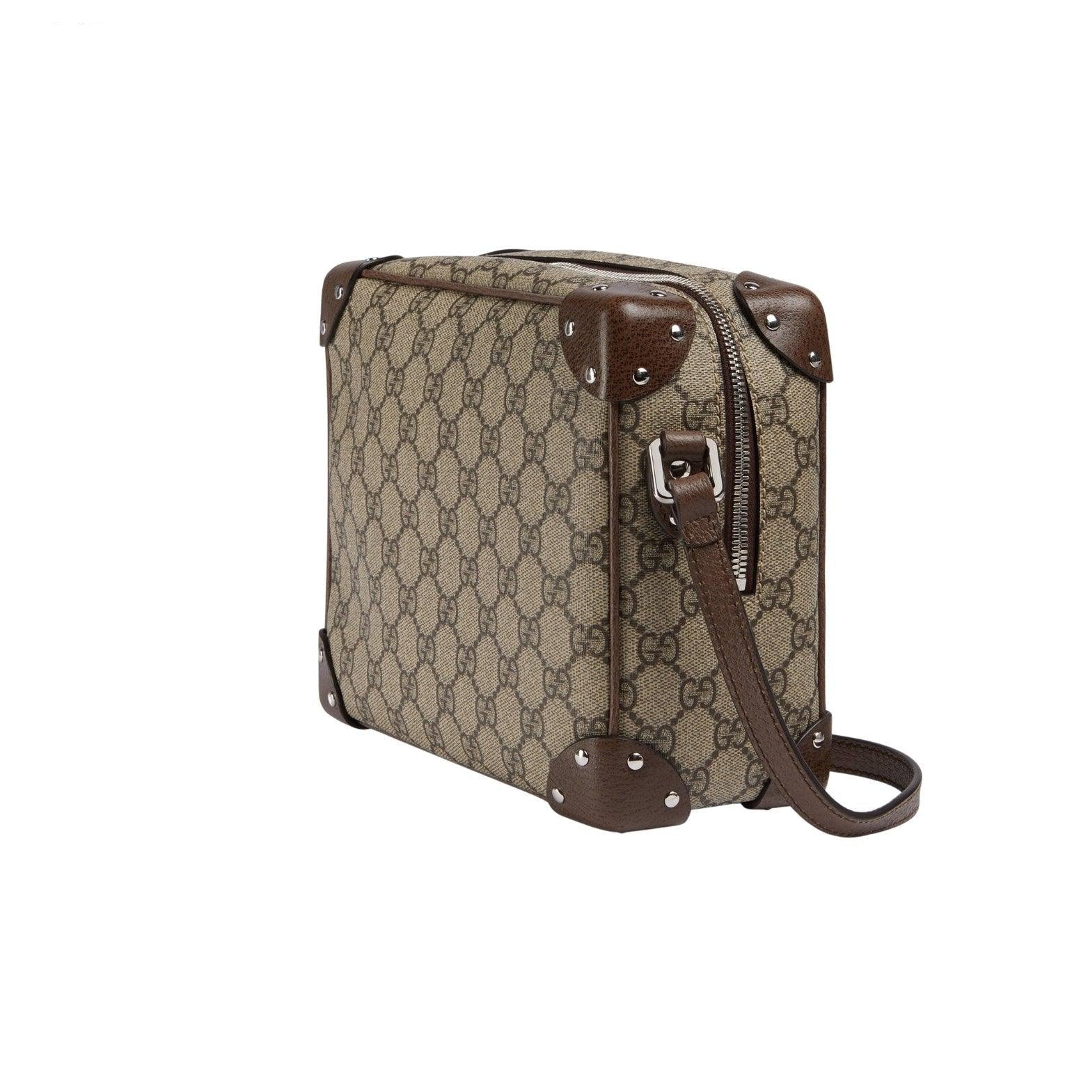 GUCCI GG Shoulder Bag With Leather Details