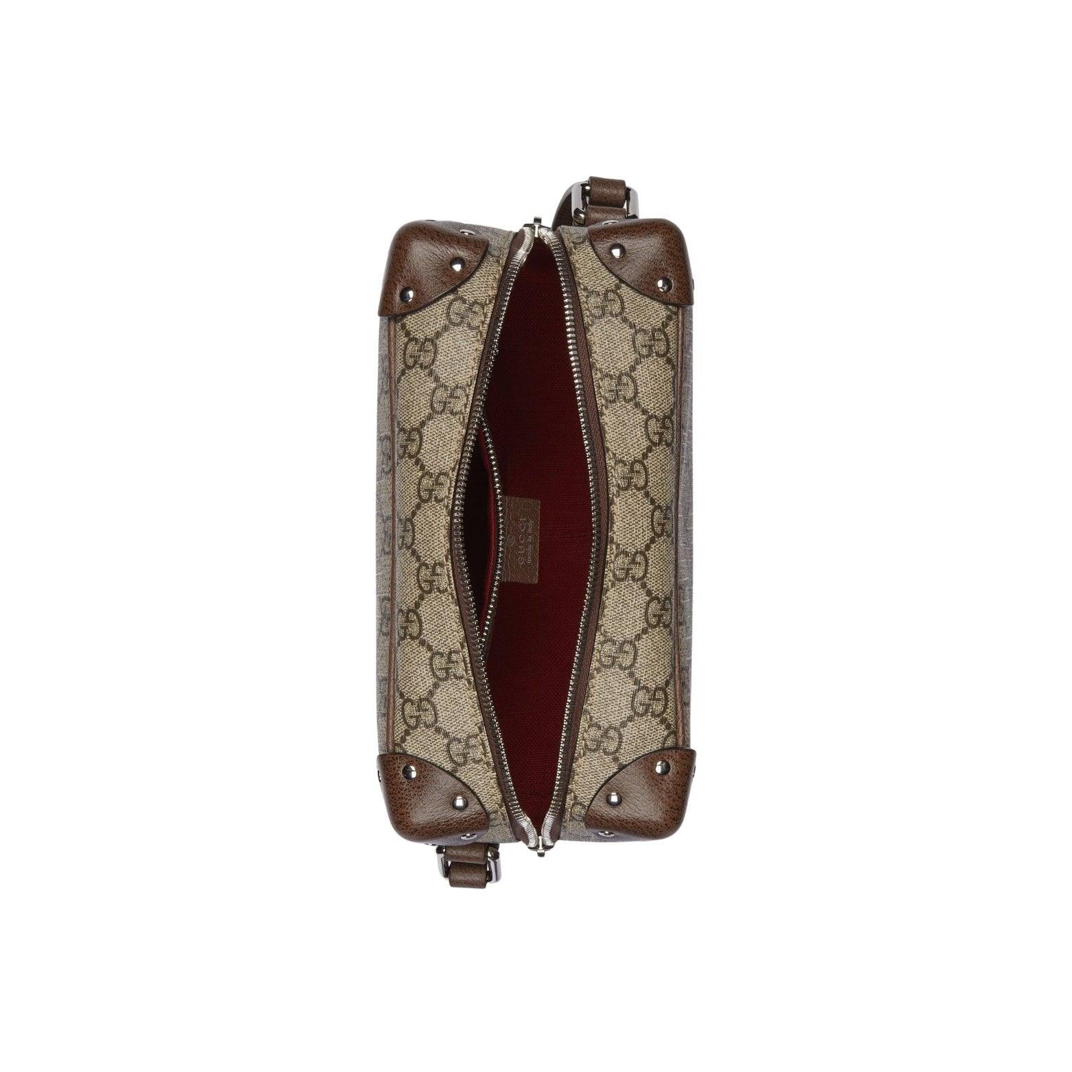 GUCCI GG Shoulder Bag With Leather Details