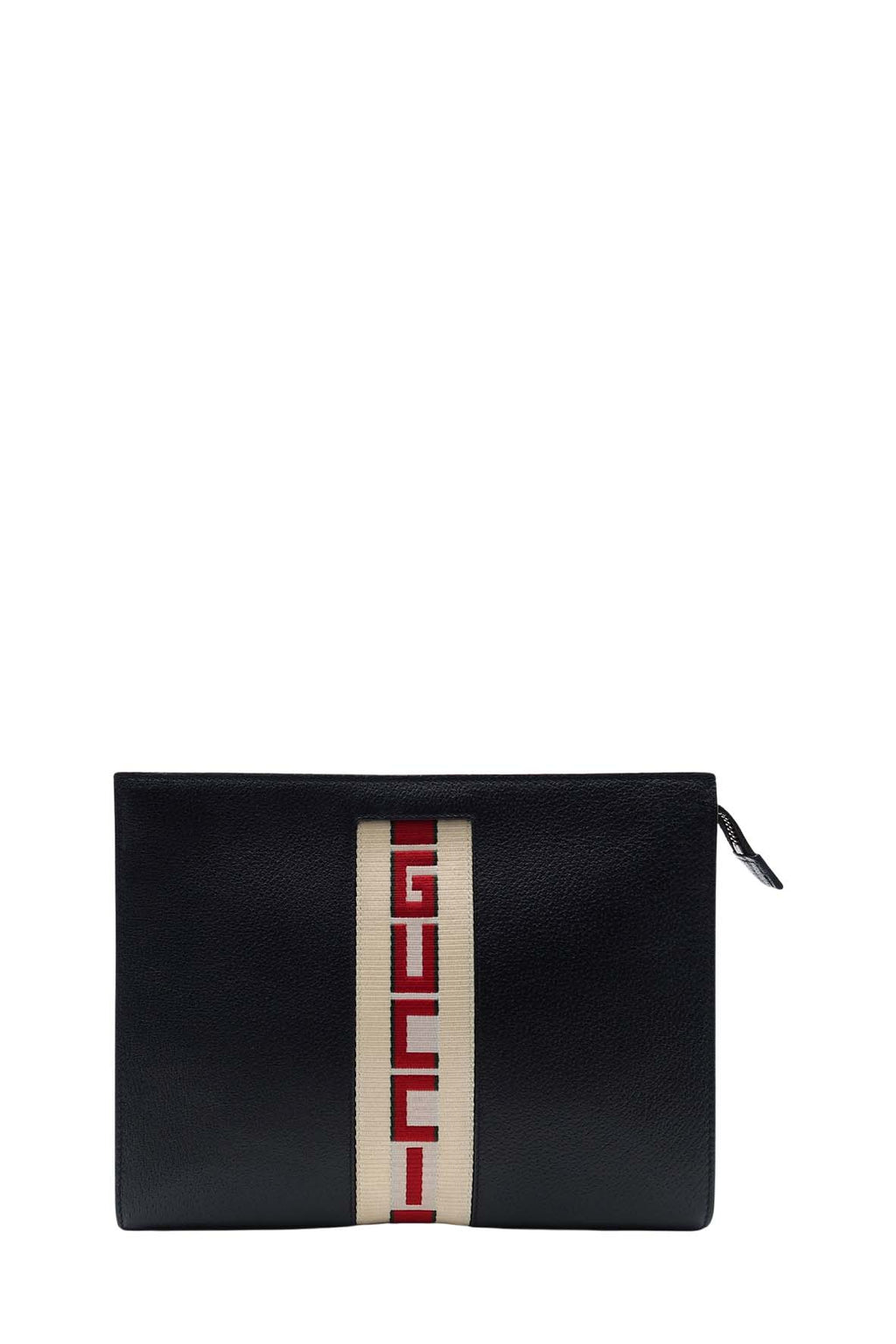 Gucci Jacquard RiBurberryon Clutch Black