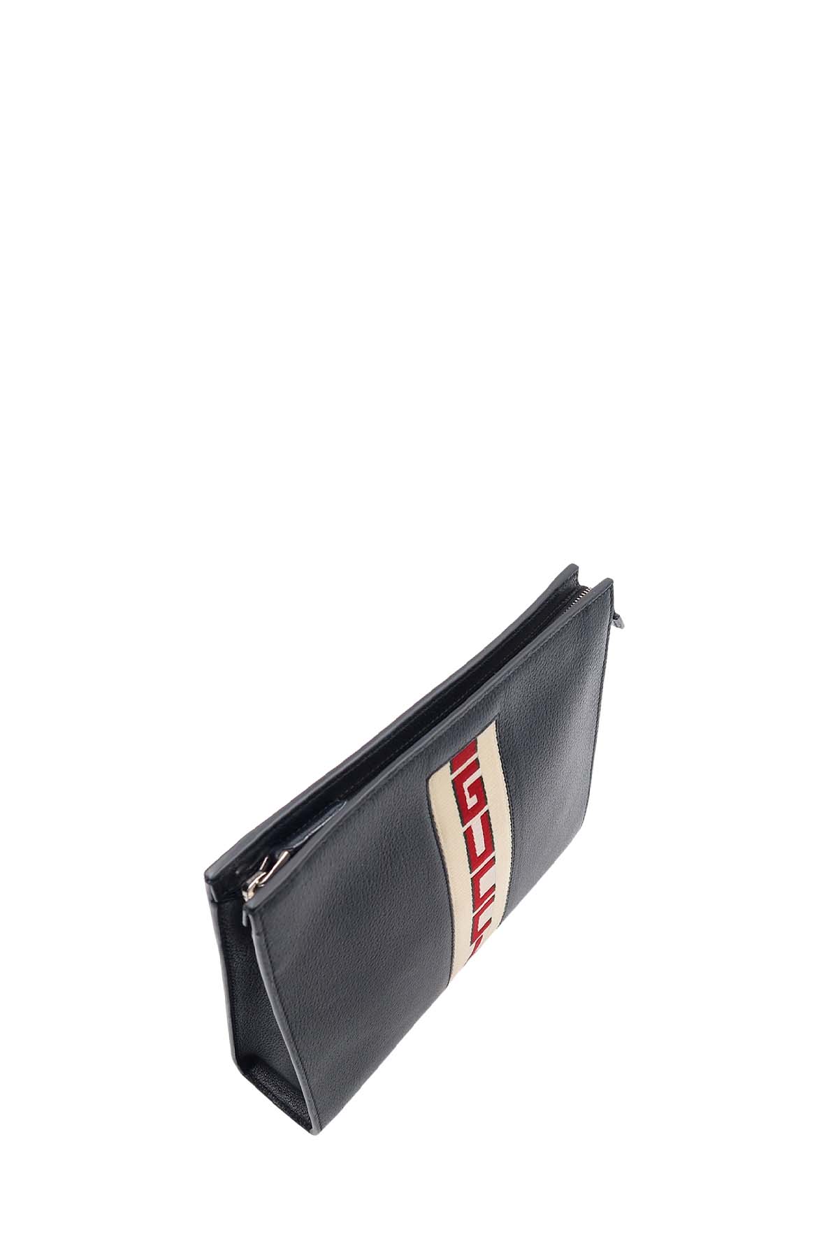 Gucci Jacquard RiBurberryon Clutch Black