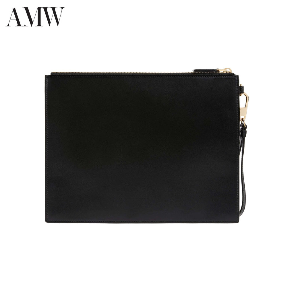 GUCCI Leather pouch with Gucci logo