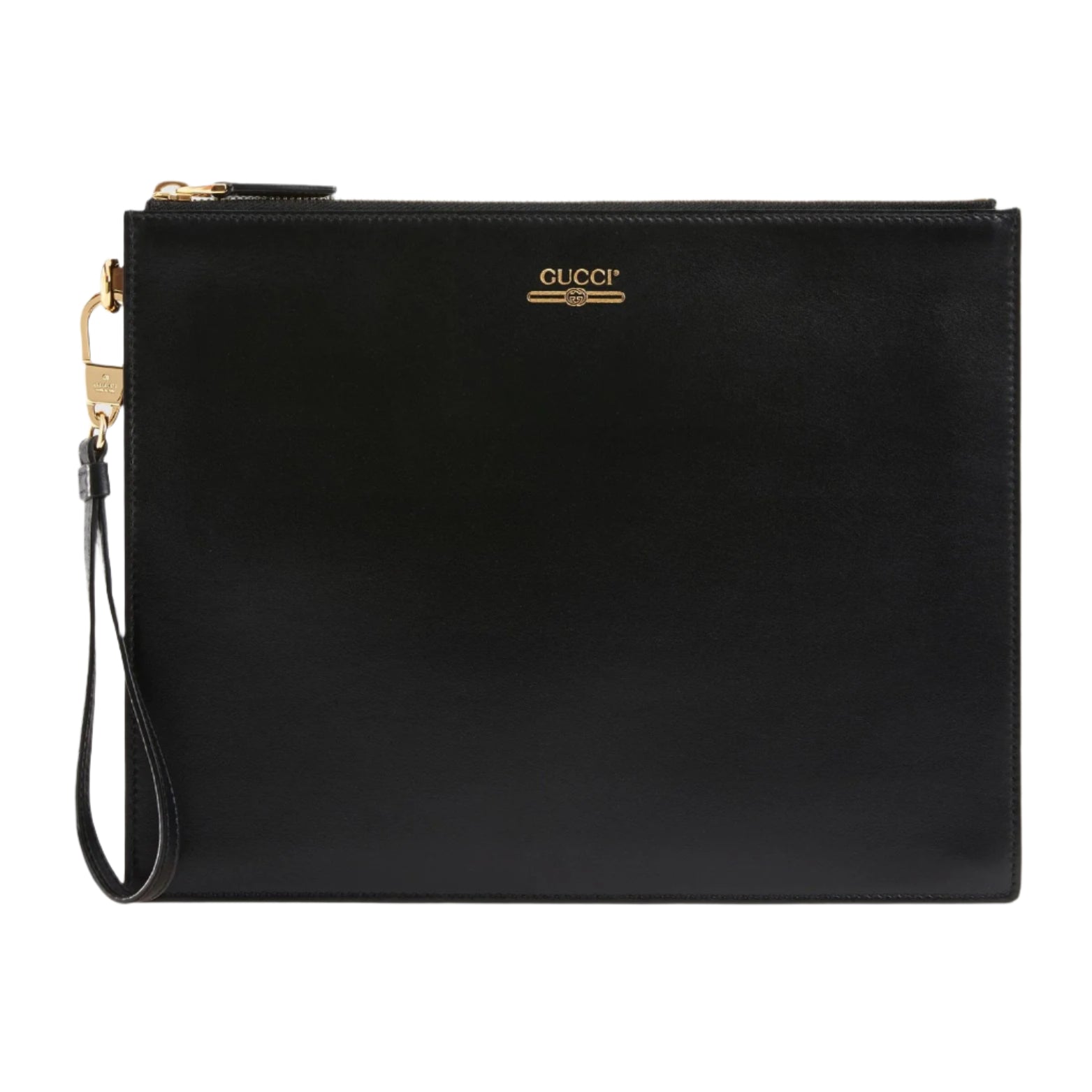 GUCCI Leather pouch with Gucci logo
