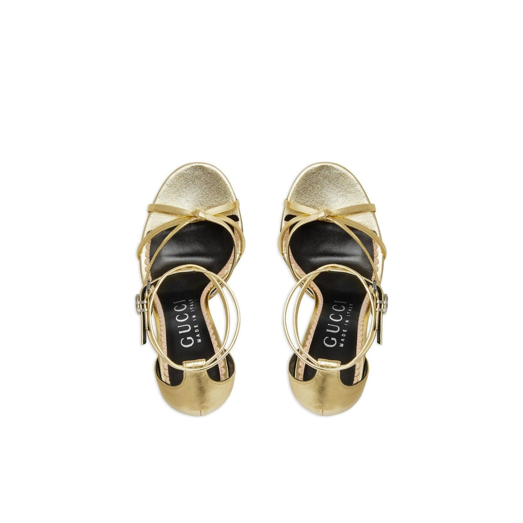 GUCCI Metallic-finish Strapped Sandals