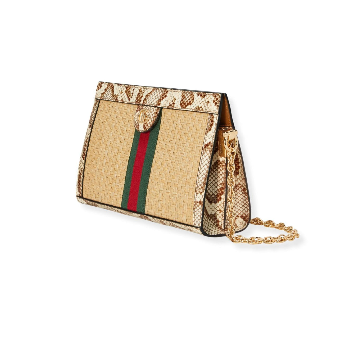 GUCCI Ophidia Straw Small Shoulder Bag