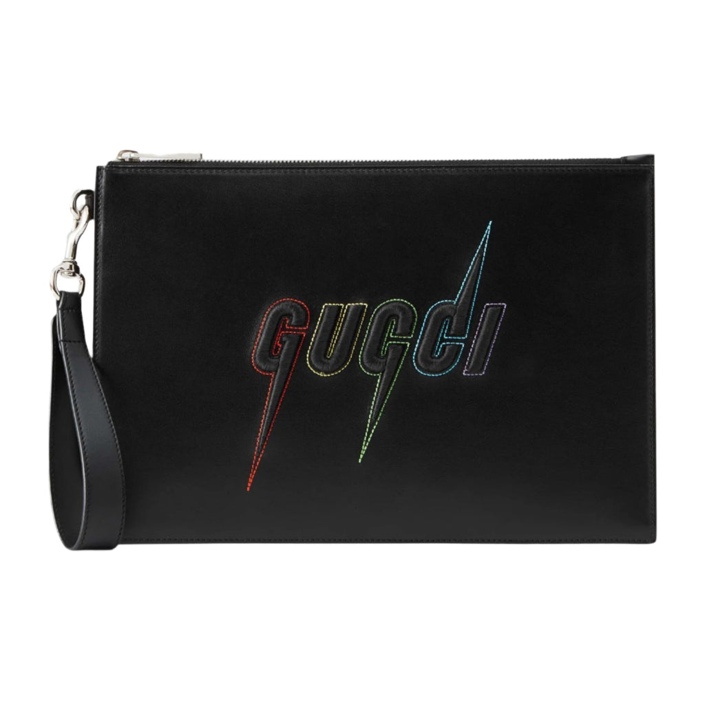 GUCCI Pouch with Gucci Blade Embroidery