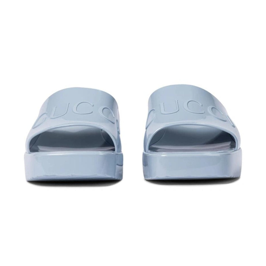 GUCCI Rubber Logo Platform Slide Sandal