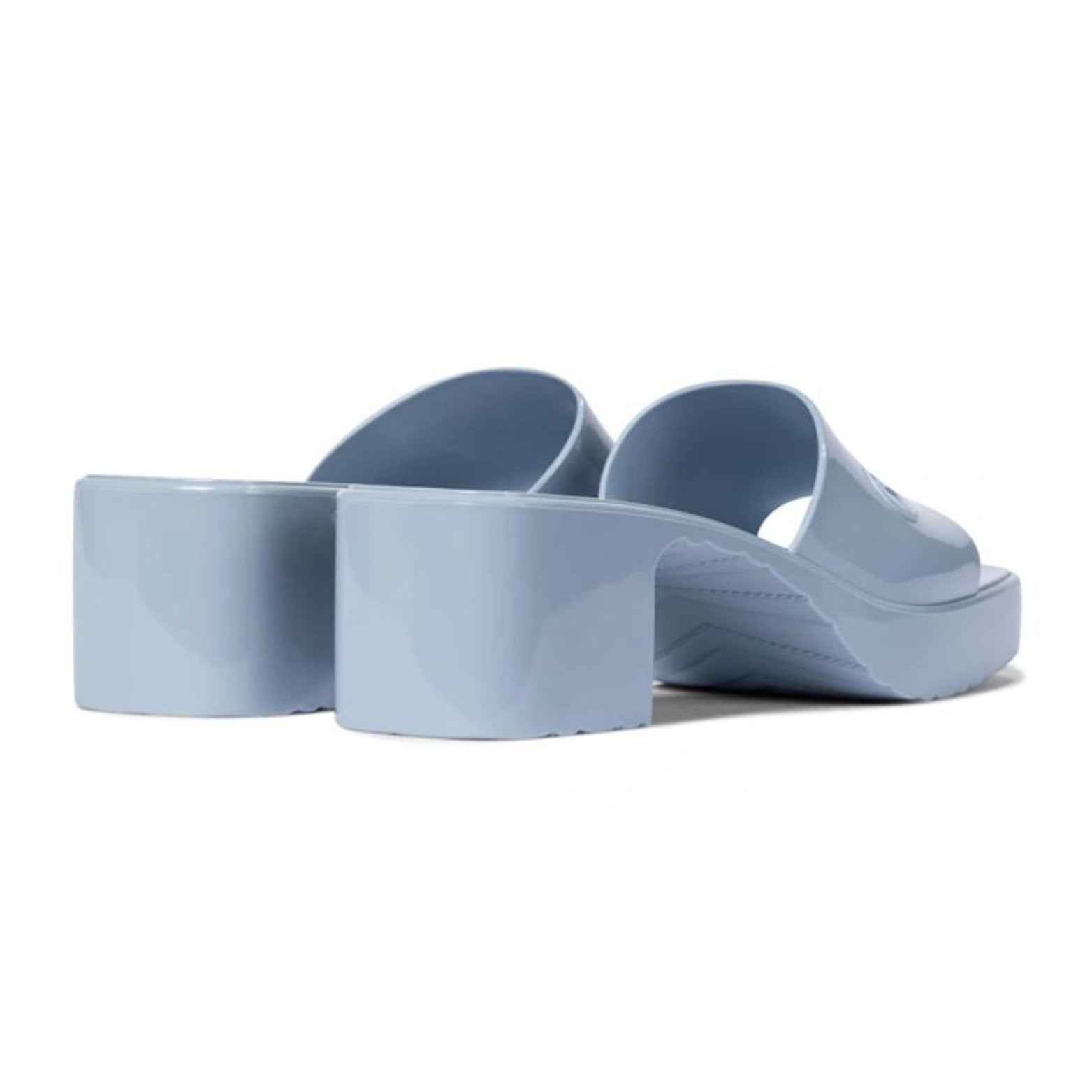 GUCCI Rubber Logo Platform Slide Sandal