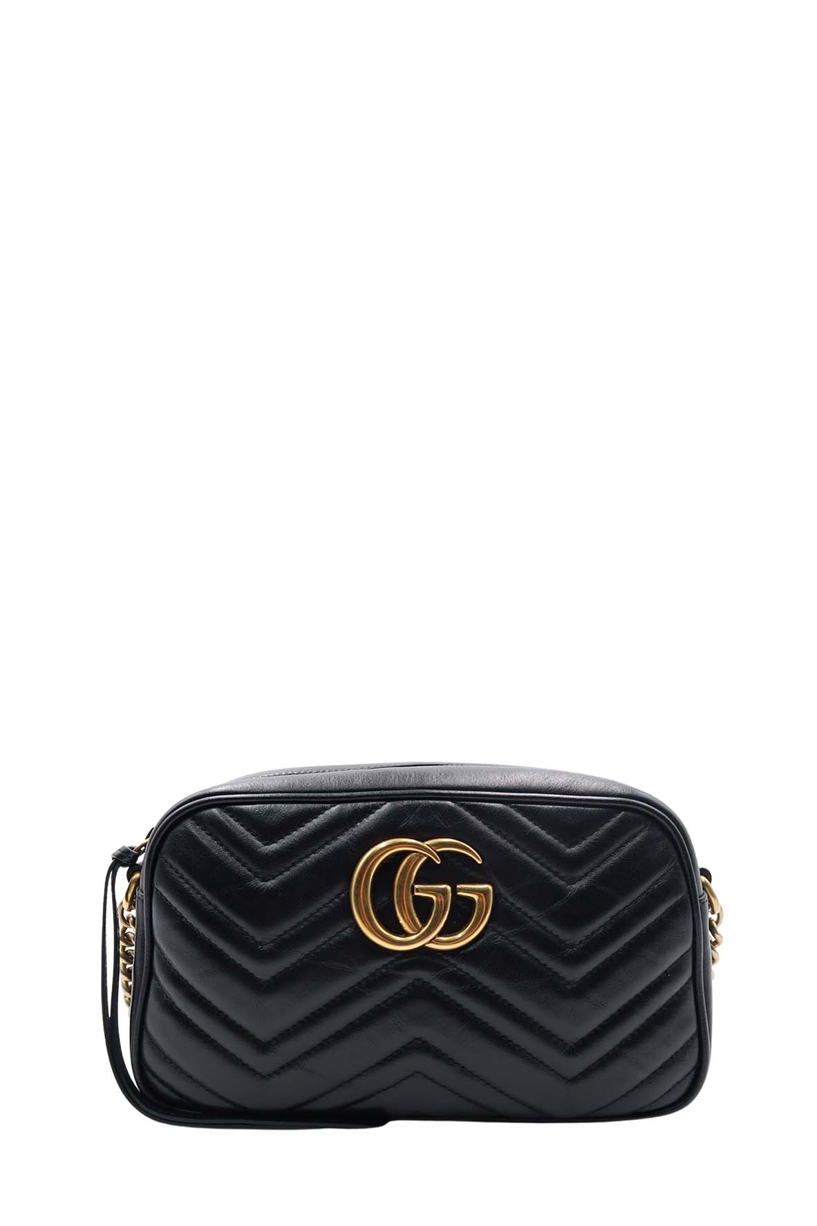 Small GG Marmont Matelasse Shoulder Bag Black