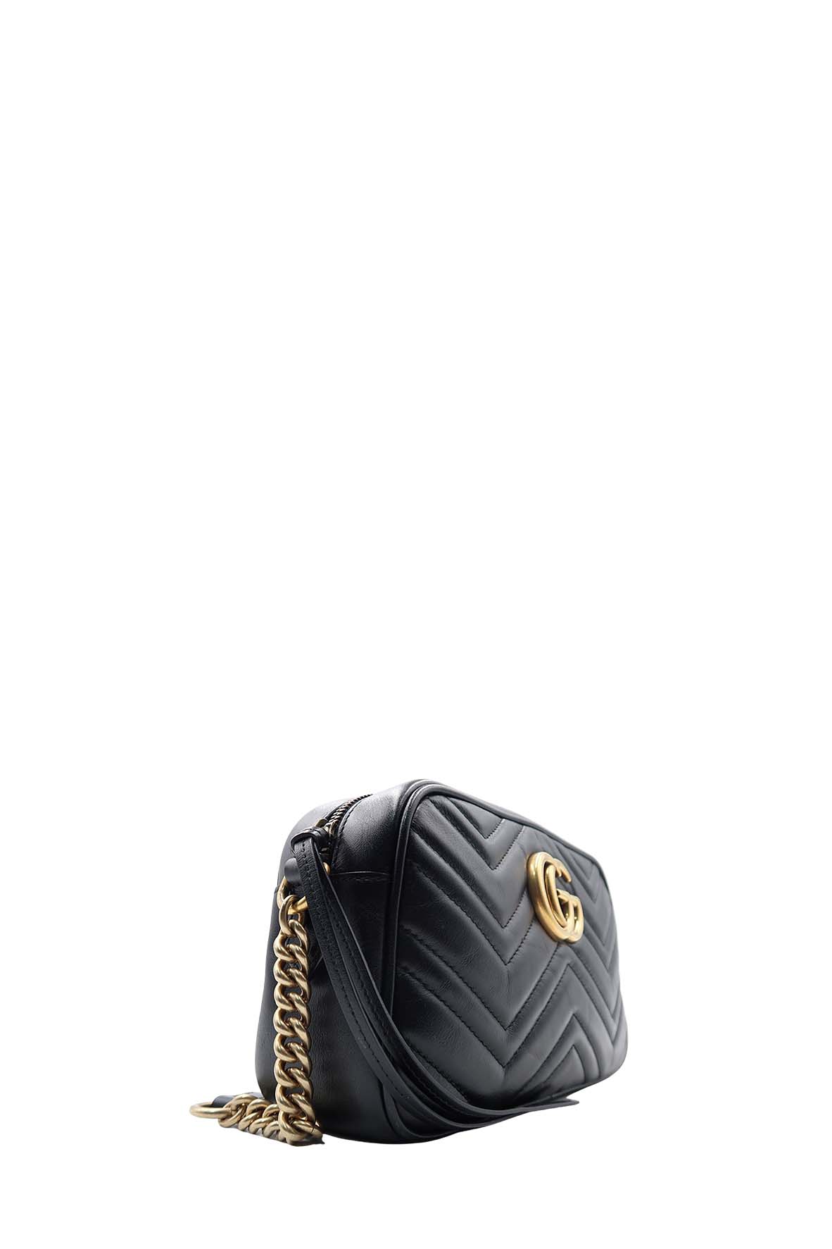 Small GG Marmont Matelasse Shoulder Bag Black