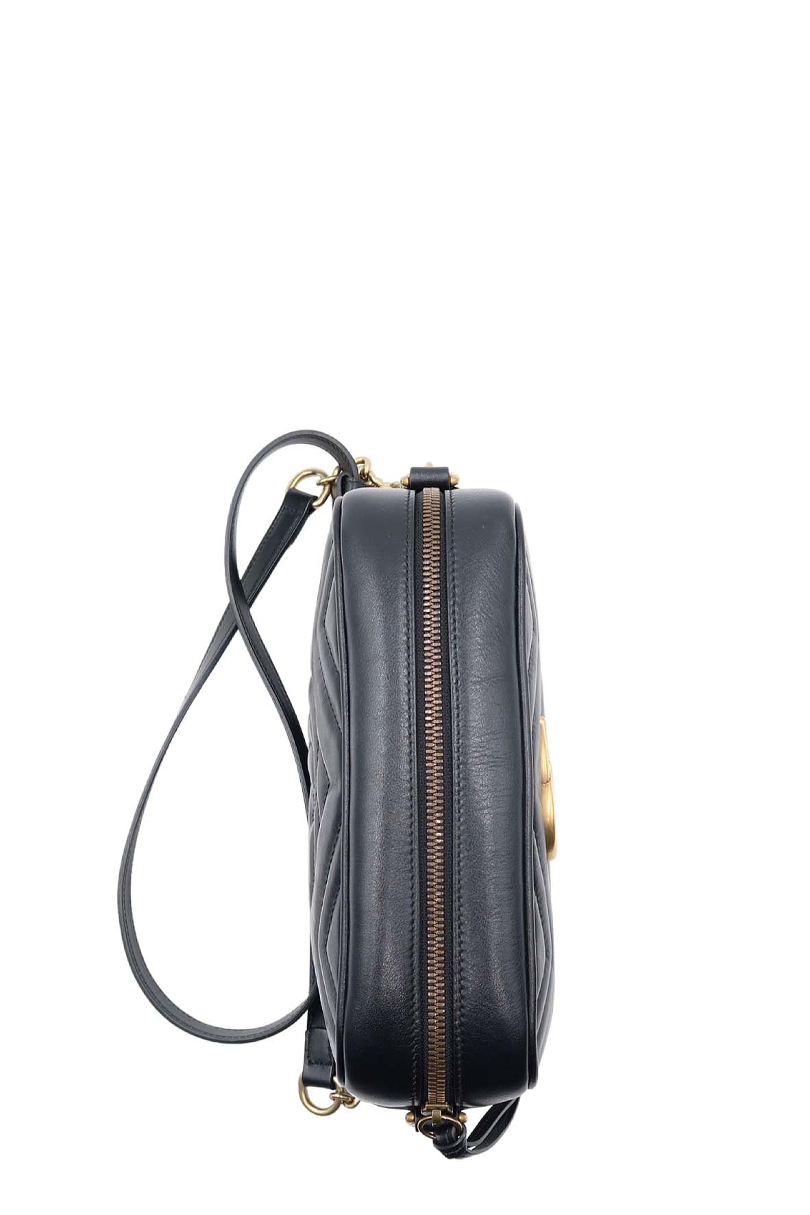 Small GG Marmont Matelasse Shoulder Bag Black