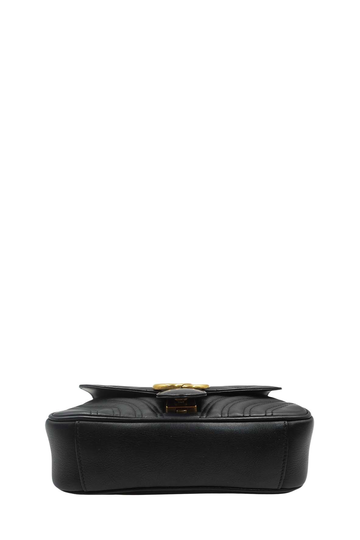 Small GG Marmont Matelasse Shoulder Bag Black