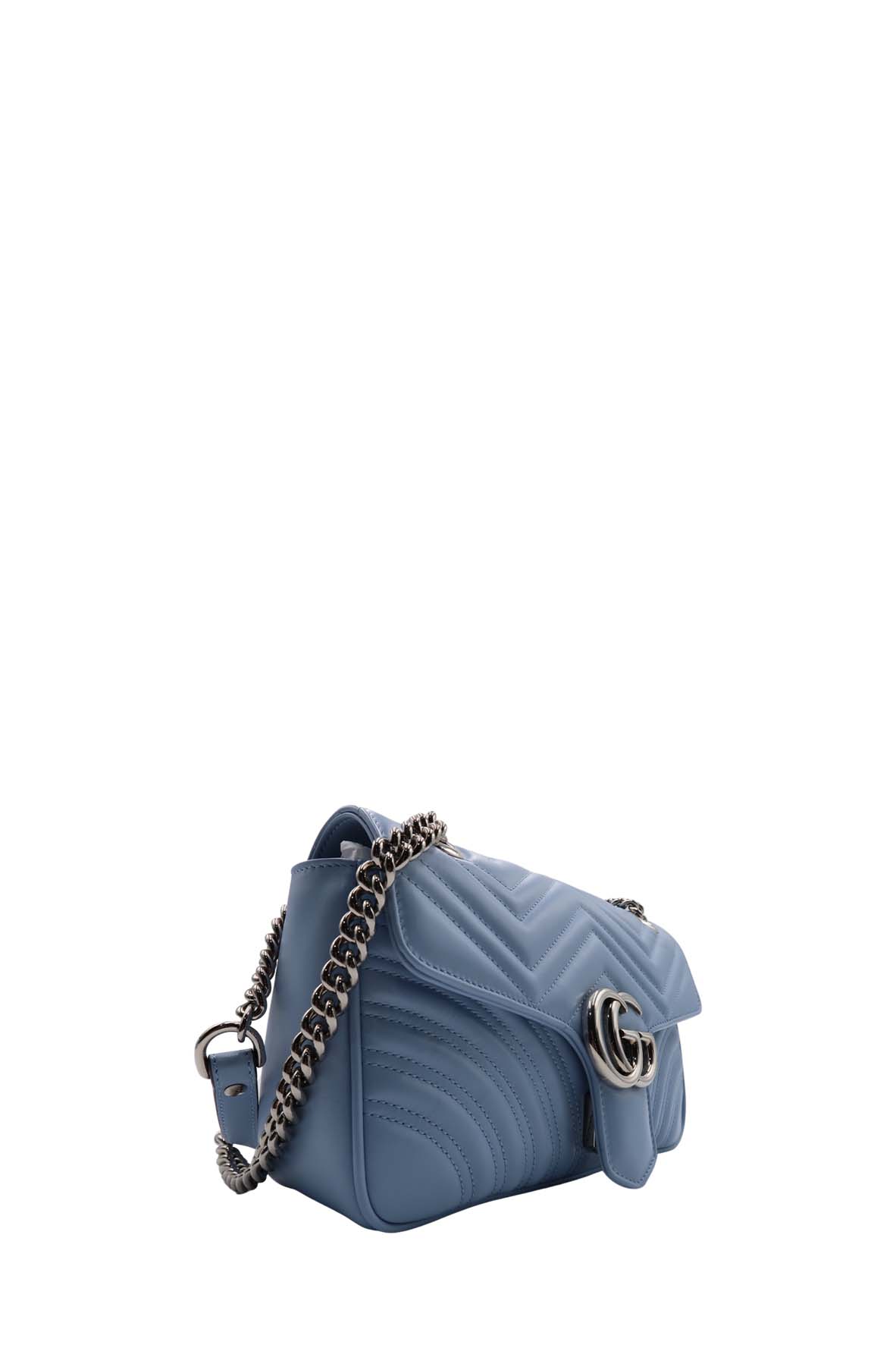 Small GG Marmont Matelasse Shoulder Bag PorCelinelain Light Blue
