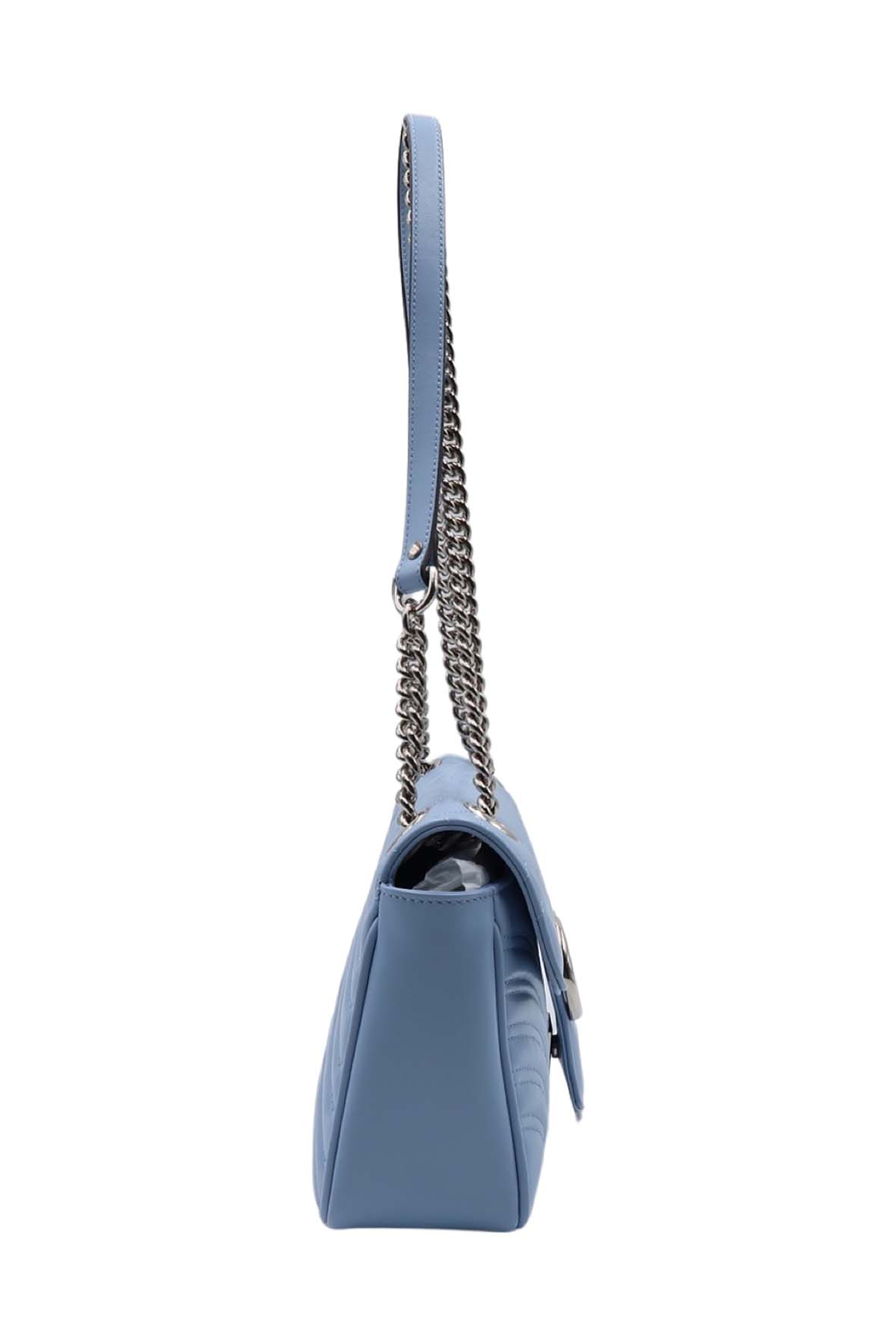 Small GG Marmont Matelasse Shoulder Bag PorCelinelain Light Blue