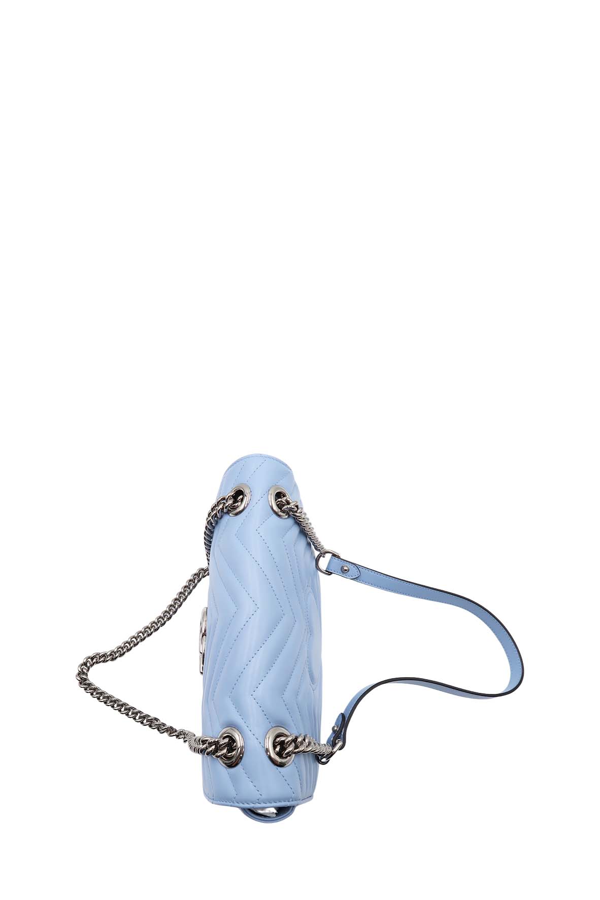Small GG Marmont Matelasse Shoulder Bag PorCelinelain Light Blue