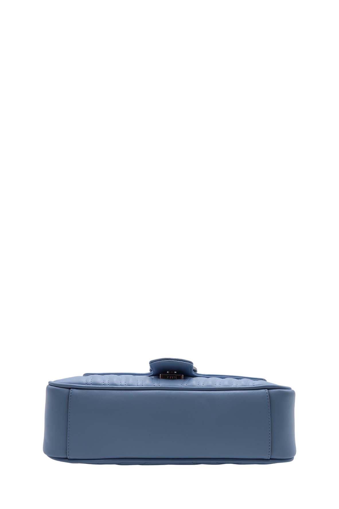 Small GG Marmont Matelasse Shoulder Bag PorCelinelain Light Blue