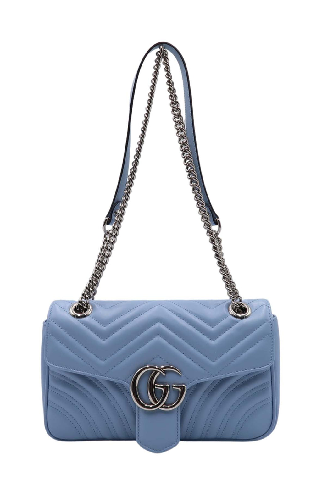 Small GG Marmont Matelasse Shoulder Bag PorCelinelain Light Blue