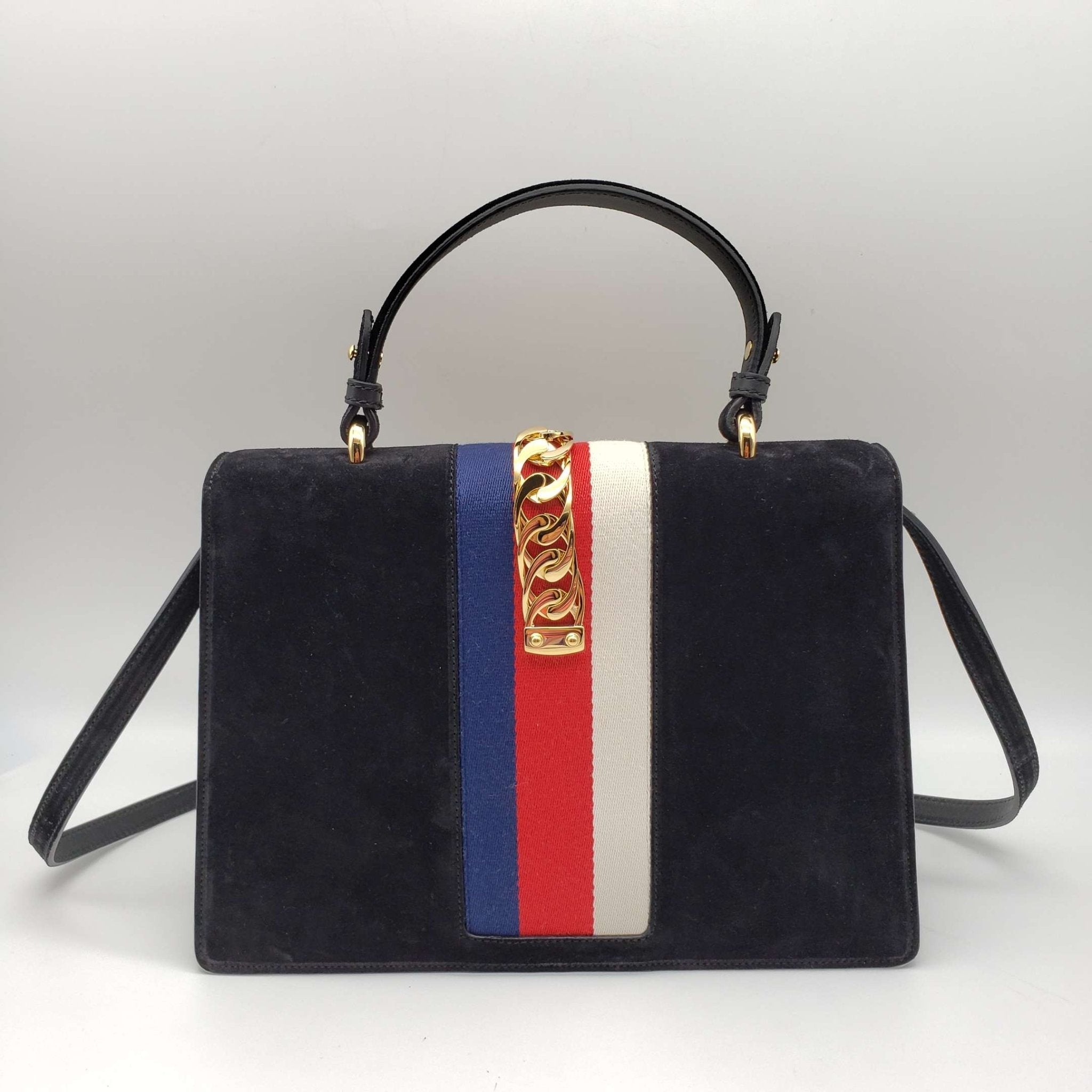 Gucci SyLouis Vuittonie Black Satin and Crystal Vintage Web Shoulder Bag