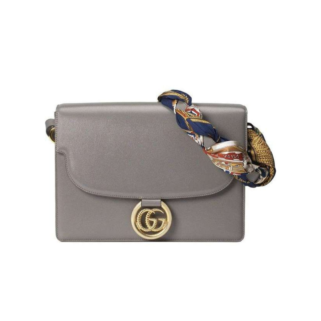 Gucci Torchon Gray Scarf Angled Shoulder Bag