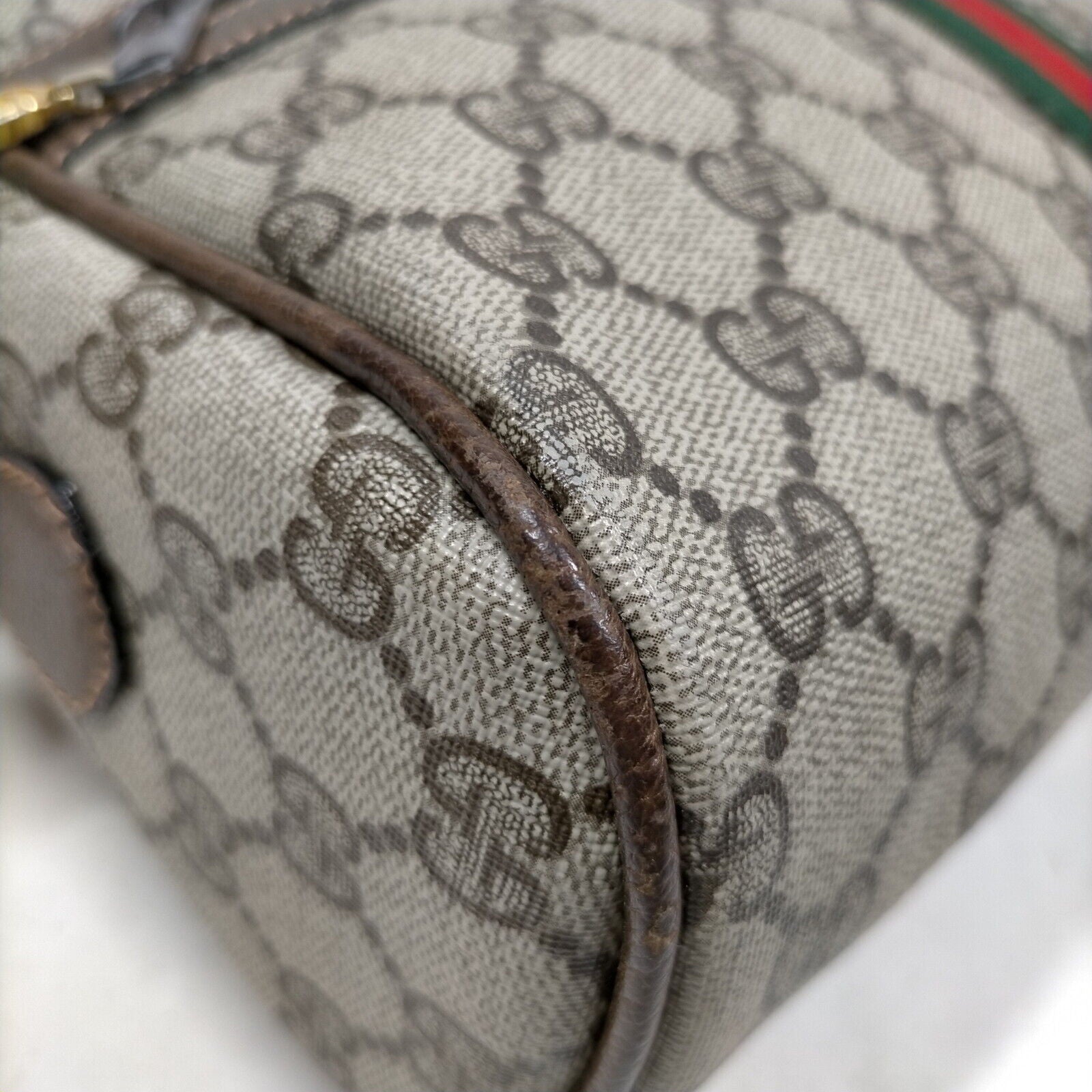 Gucci Vintage Sherry Line Brown PVC Shoulder Bag