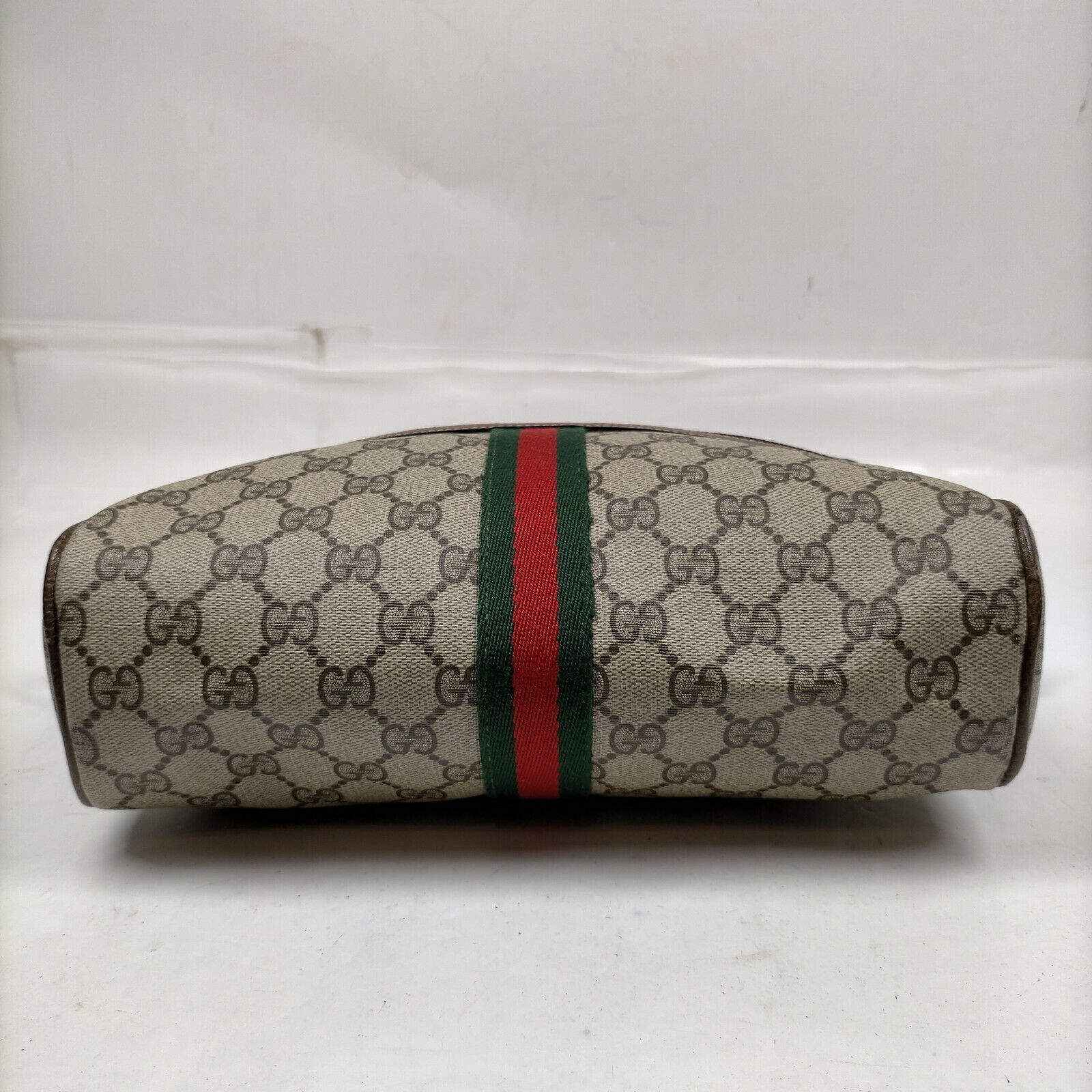 Gucci Vintage Sherry Line Brown PVC Shoulder Bag