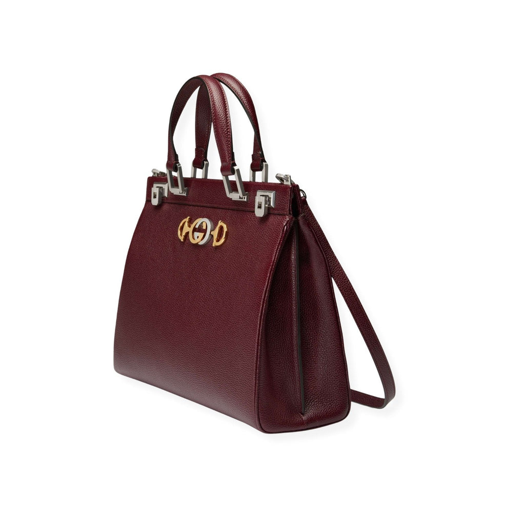 GUCCI Zumi Grainy Leather Medium Top Handle Bag