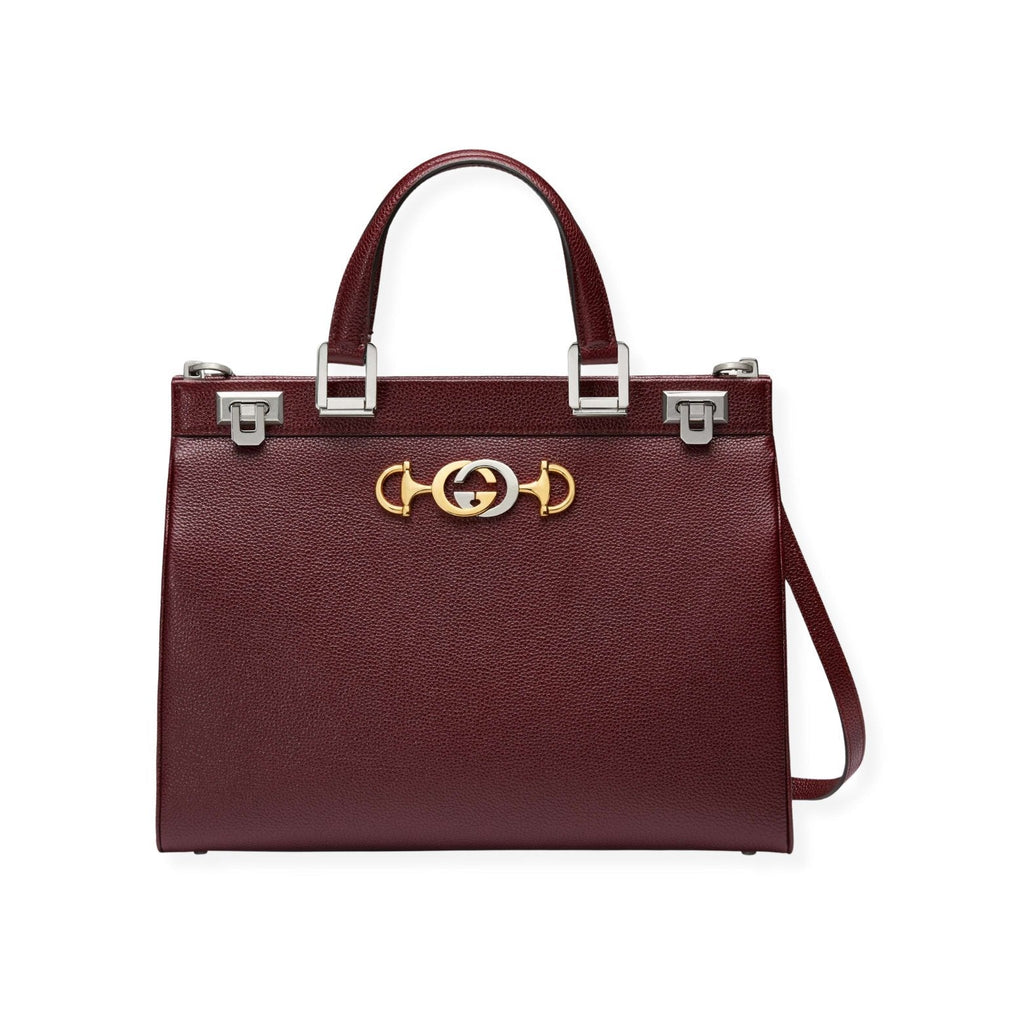 GUCCI Zumi Grainy Leather Medium Top Handle Bag